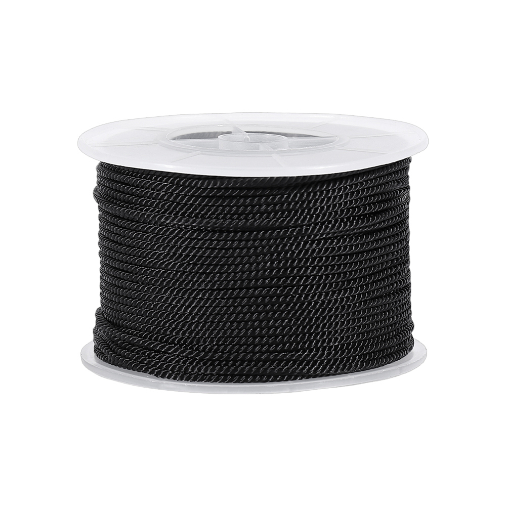 Cord Trim Twisted - 54.68 Yards Black Twisted Cord Trim