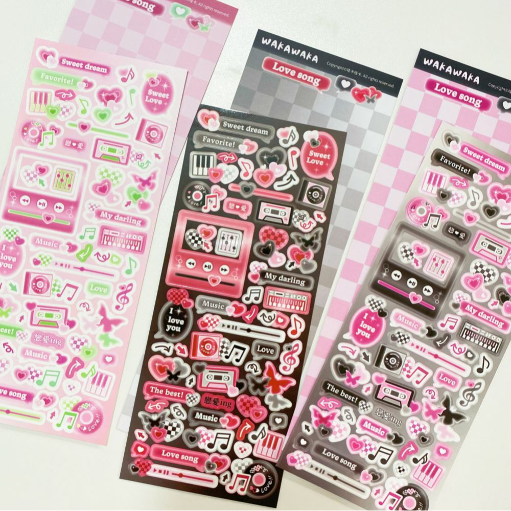 Glitter Vinyl Roll - SCRAPBOOK Music Decorative STICKER Korean DIY