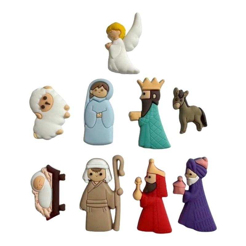Christmas Craft Embellishment - G6KF 9PCS/SET SCEN SCENE MACHES PVC
