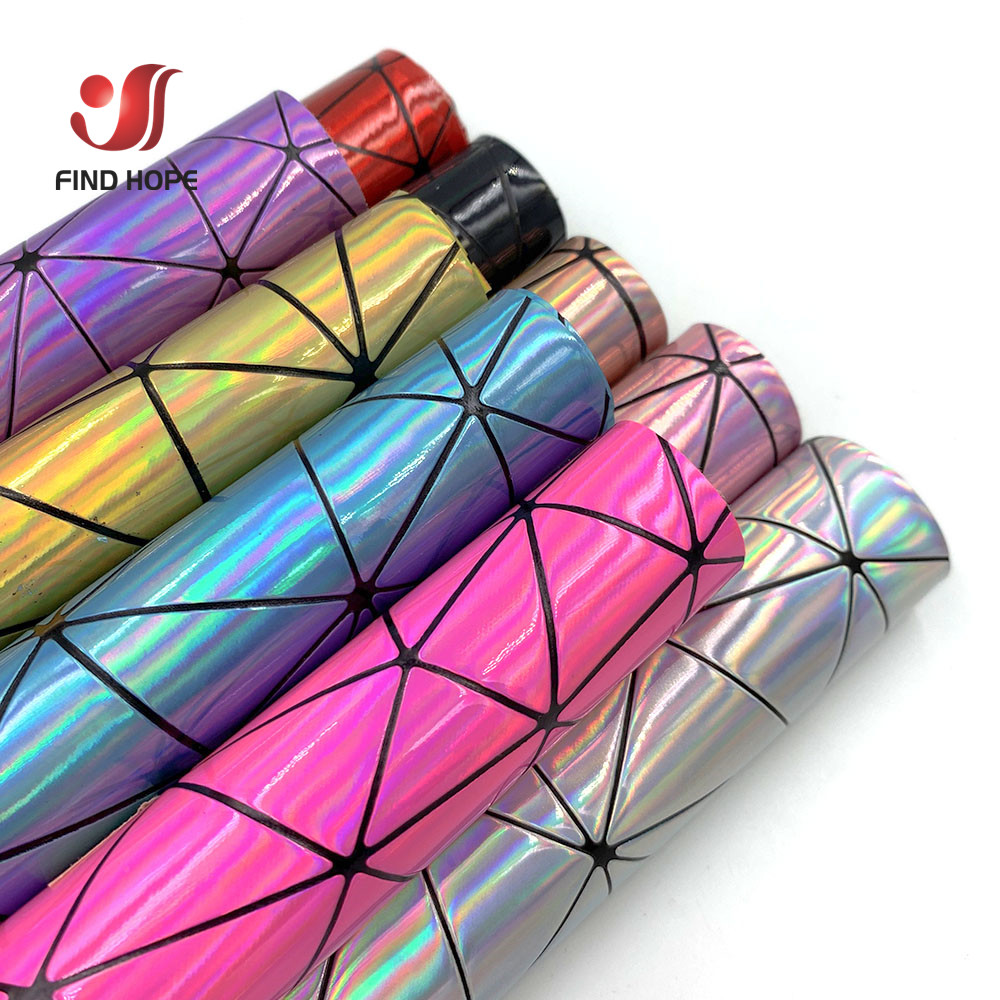 Glitter Vinyl Roll - 19in x 47in Laser Geometric Abstract