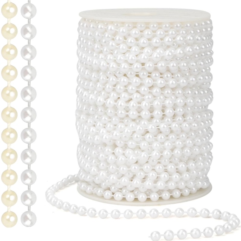 Pearl Trim Chain - 2/5m ABS Imitation Pearl Bead Chain