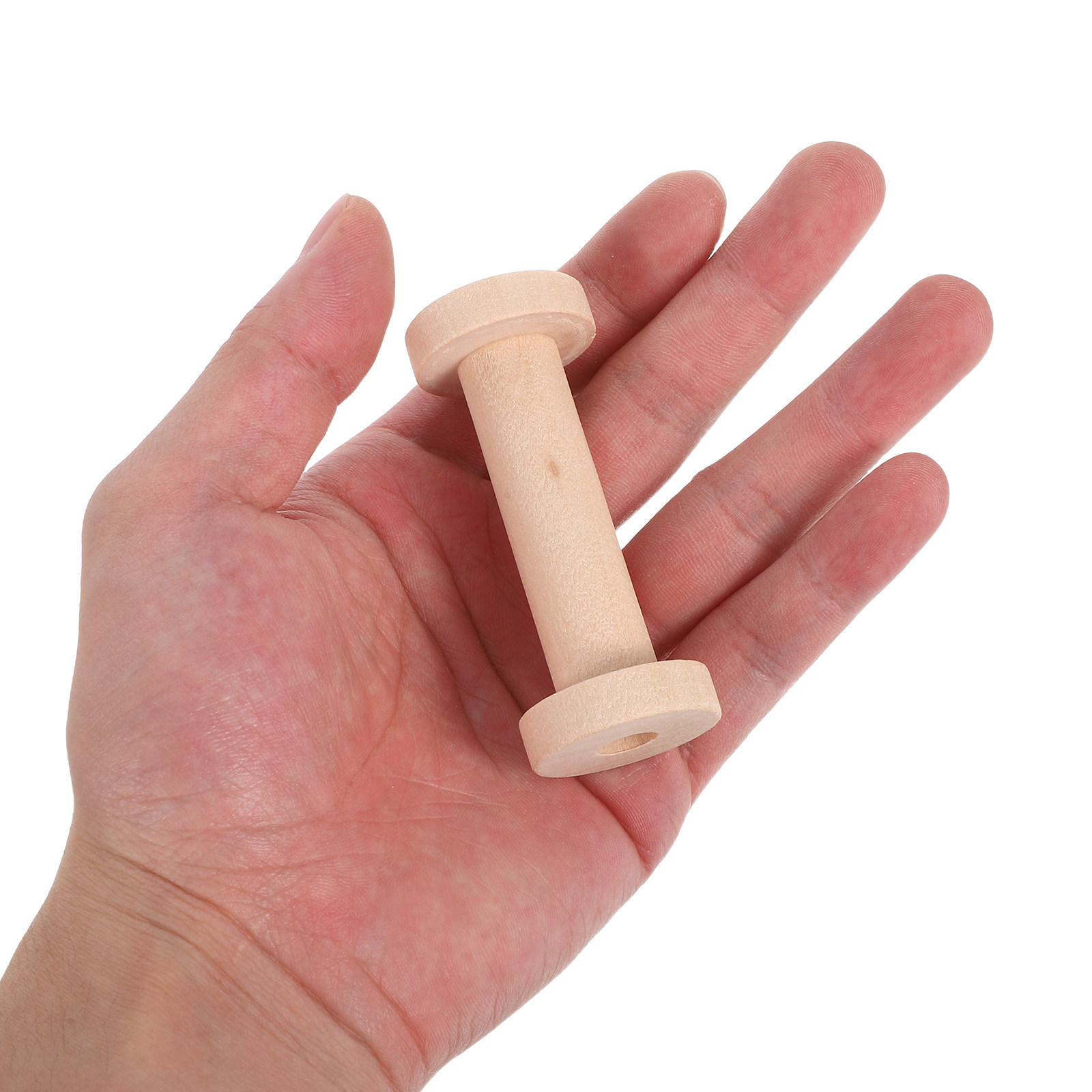 Embroidery Craft - 15Pcs Wooden Spools Natural Wood Thread