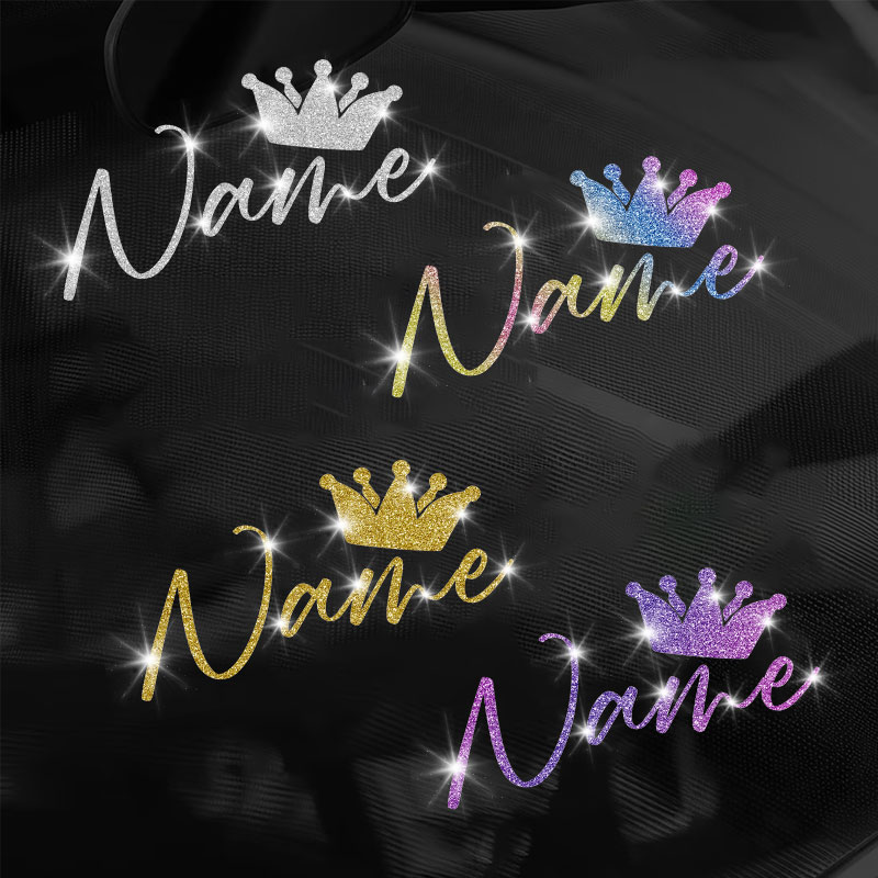 Glitter Vinyl Roll - 1PC Custom Glitter Crown and Name