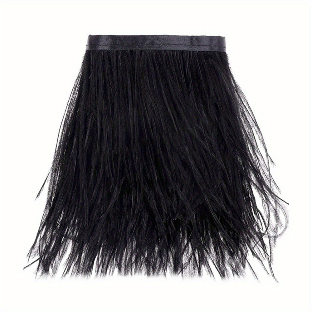 Feather Trim Marabou - 1M 8-10cm Black Ostrich Feathers Trim