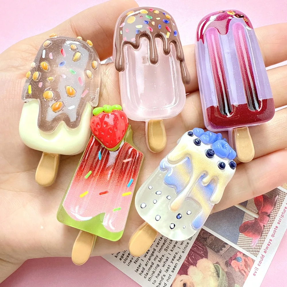 Christmas Craft Embellishment - Resin Glow In Dark Transparent Popsicle