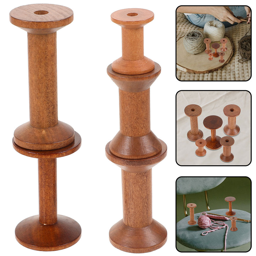 Embroidery Craft - 7Pcs Wooden Thread Spools Vintage Empty