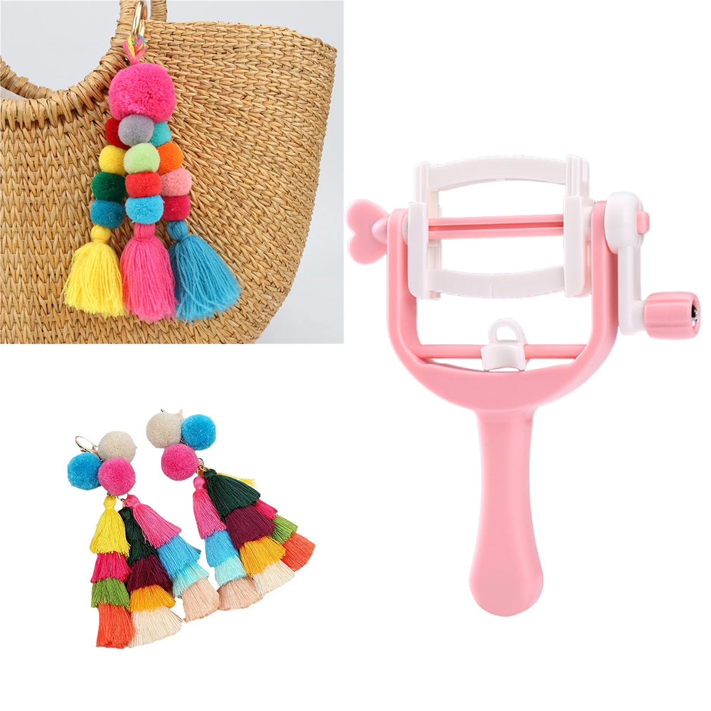 Pom Pom Maker Tool - DIY Home Hand Crank Rope Weaving