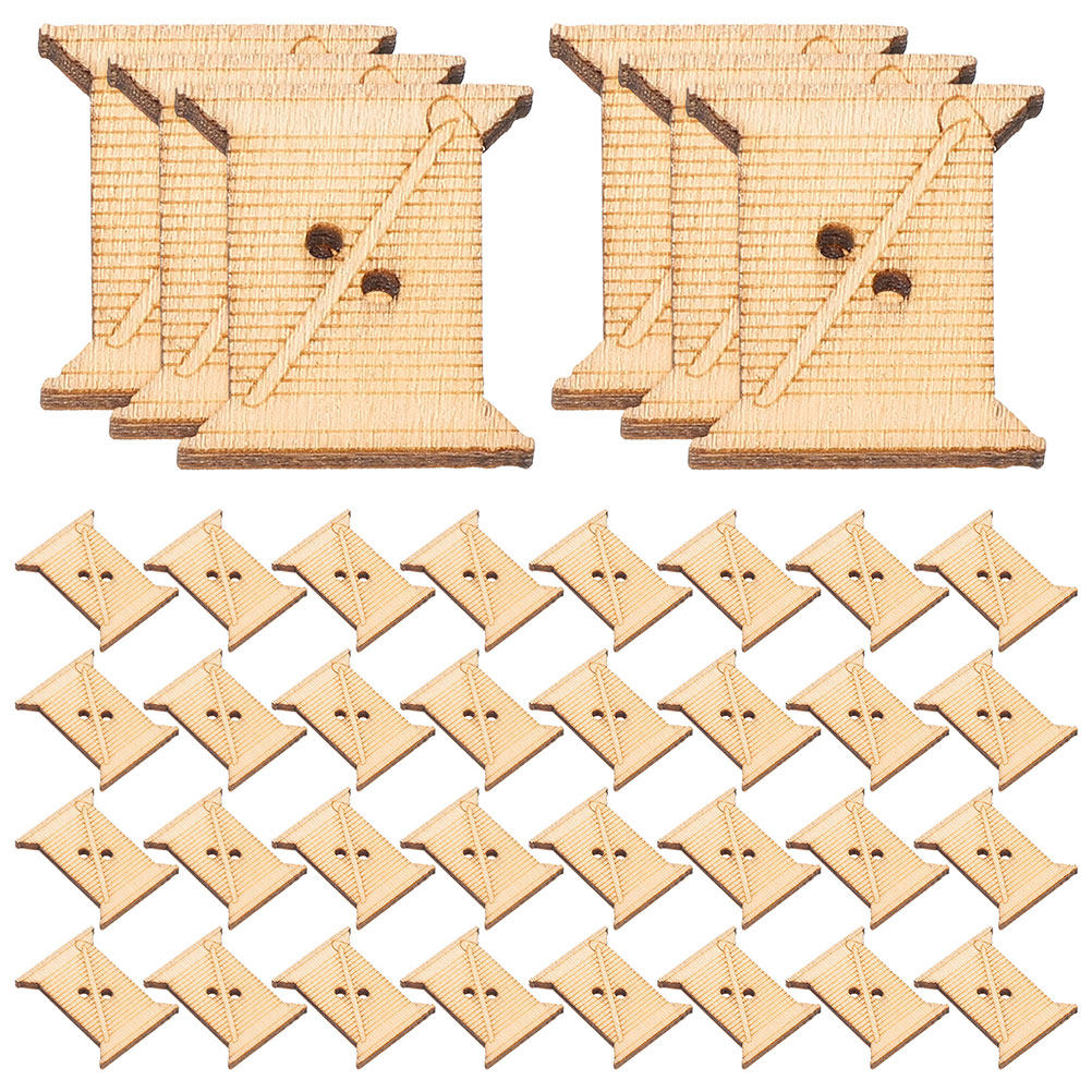 Embroidery Craft - 100Pcs Wooden Embroidery Floss Bobbins Thread