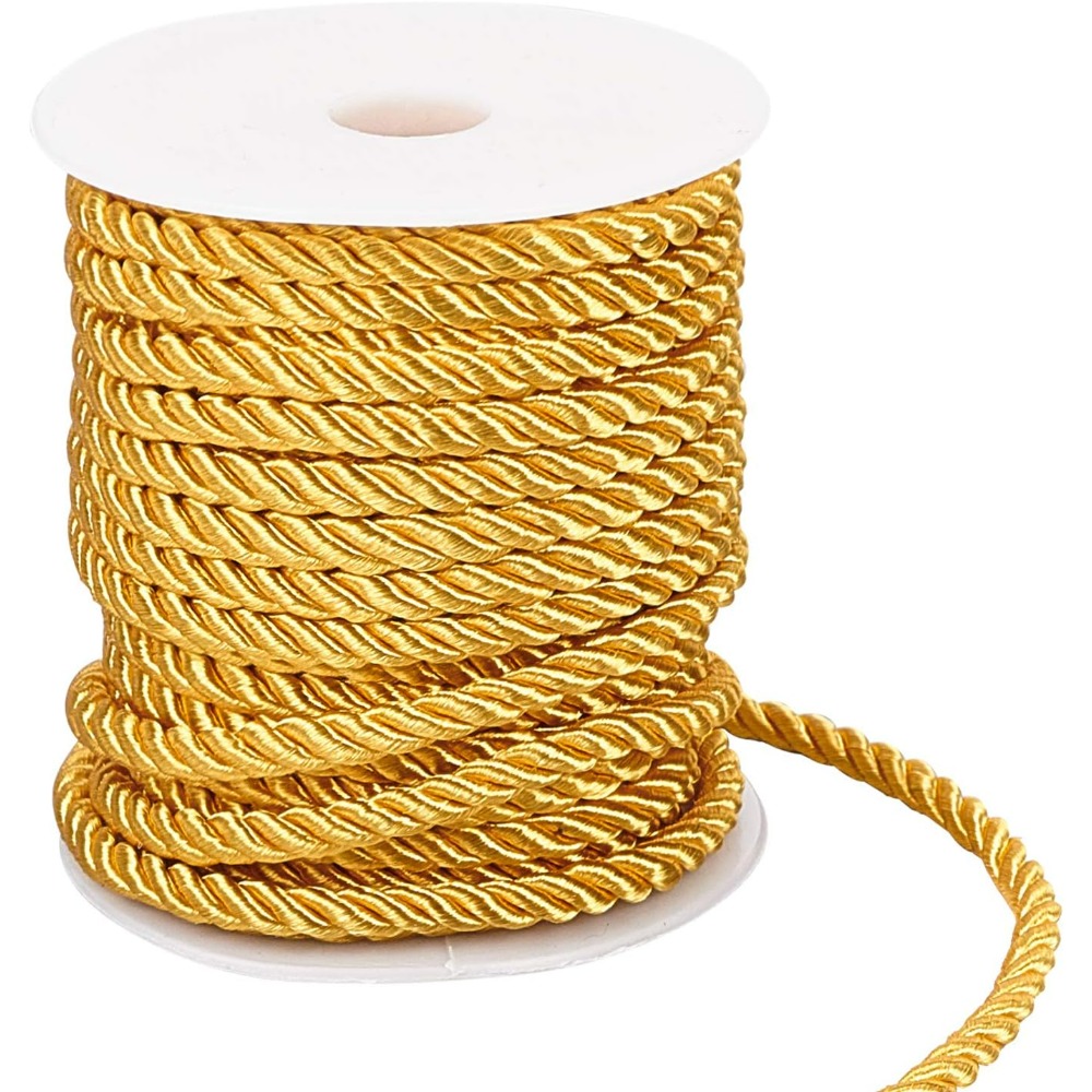 Cord Trim Twisted - 59 Feet Gold Cord 5mm Twisted