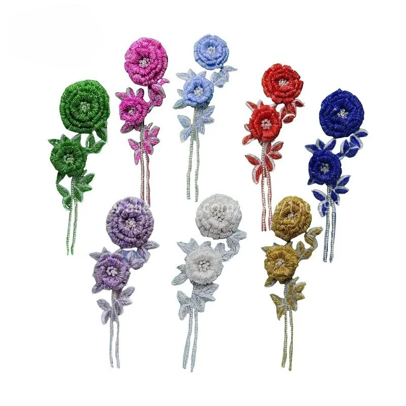 Applique Patch Flower - NEW Multicolor Handmade Beaded Rose Breast