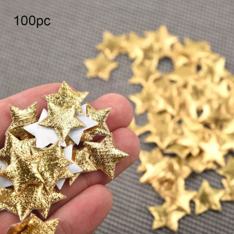 Christmas Craft Embellishment - 100Pcs Gold/Silver Stars For Christmas Party