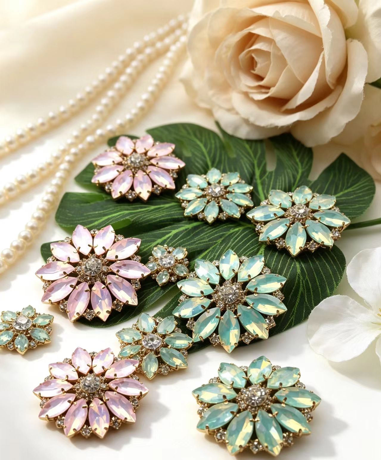 Mixed Color Flower Marquise Re - đánh giá và giá Sew On Rhinestone