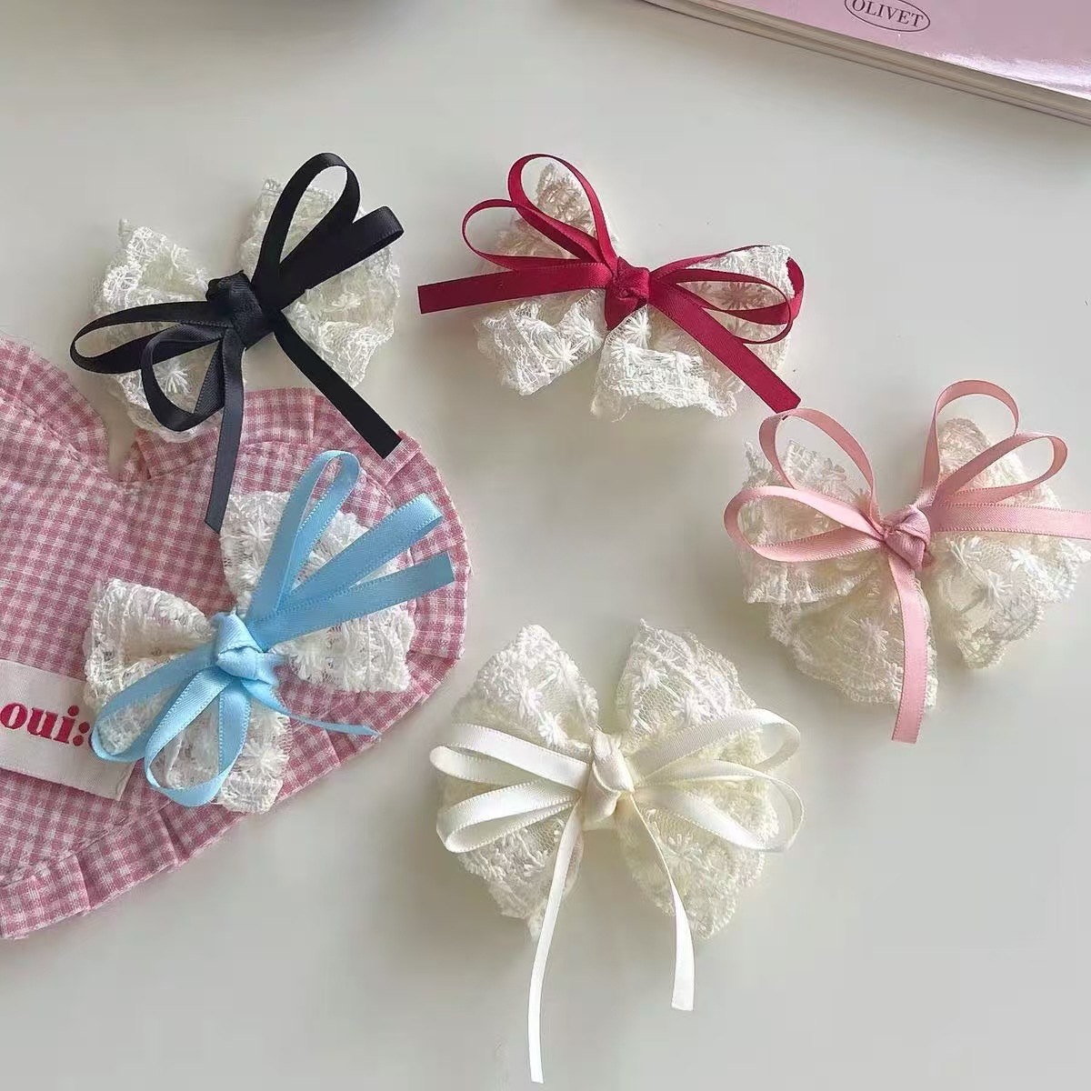2Pcs Elegant Lace Bow Hairpins - đánh giá và giá Lace Ribbon Trim