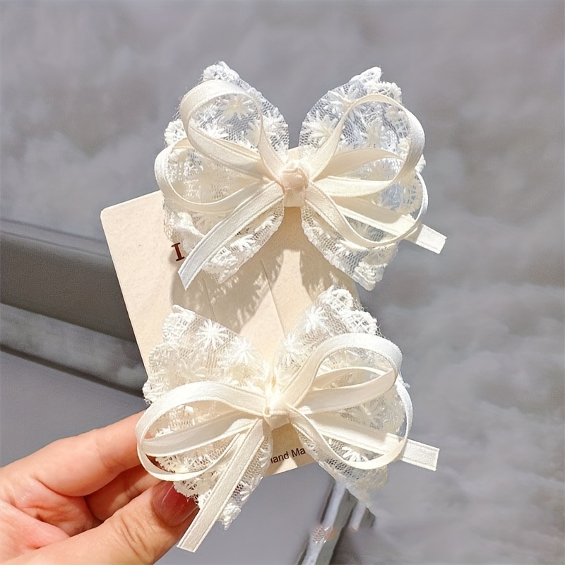 2Pcs Elegant Lace Bow Hairpins - đánh giá và giá Lace Ribbon Trim