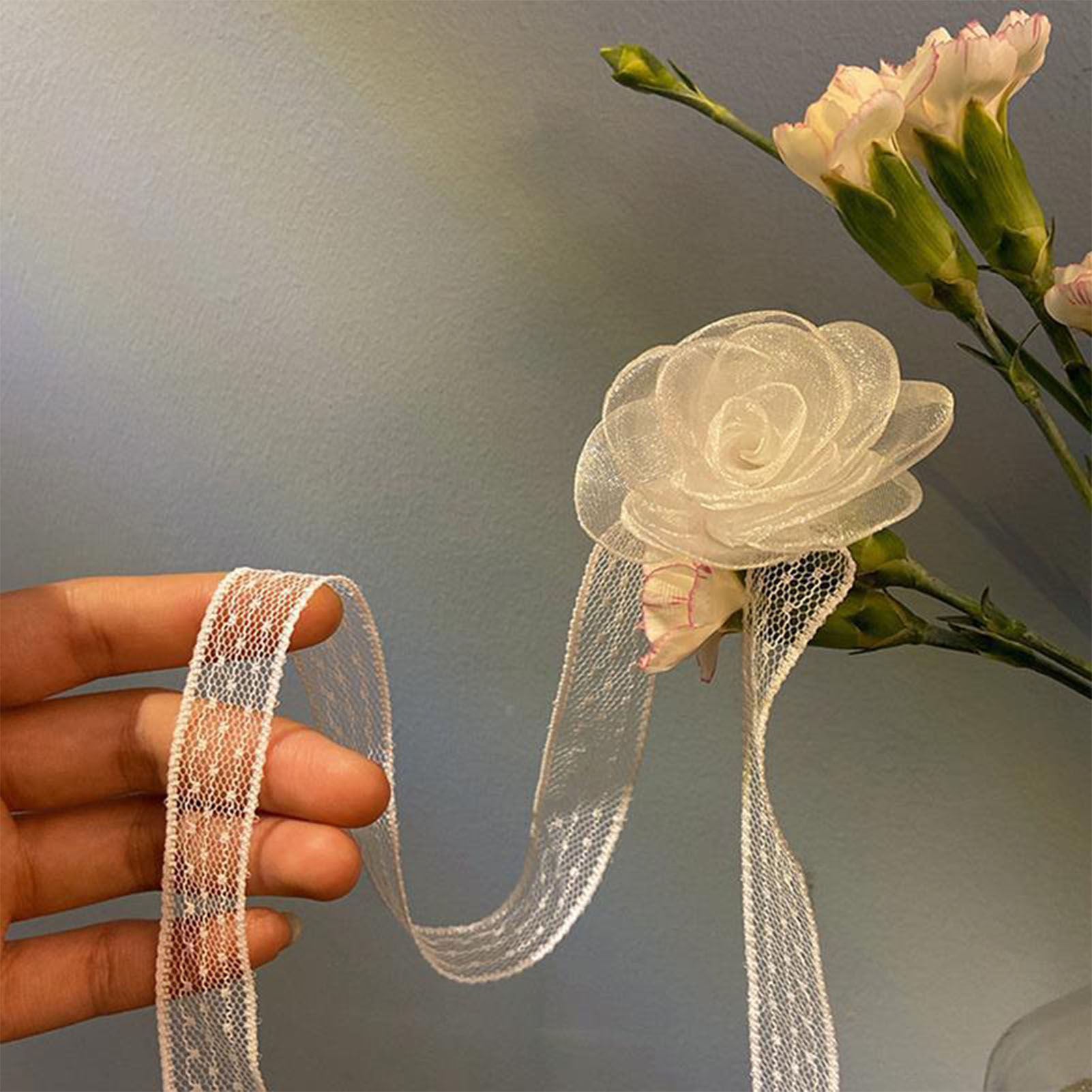 Lace Ribbon Tie Headband With  - đánh giá và giá Lace Ribbon Trim