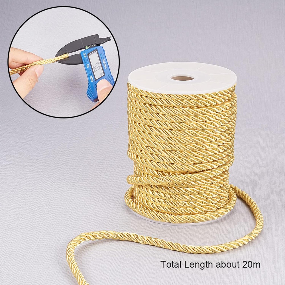 5mm 18 Yards Twisted Gold Rope - đánh giá và giá Cord Trim Twisted