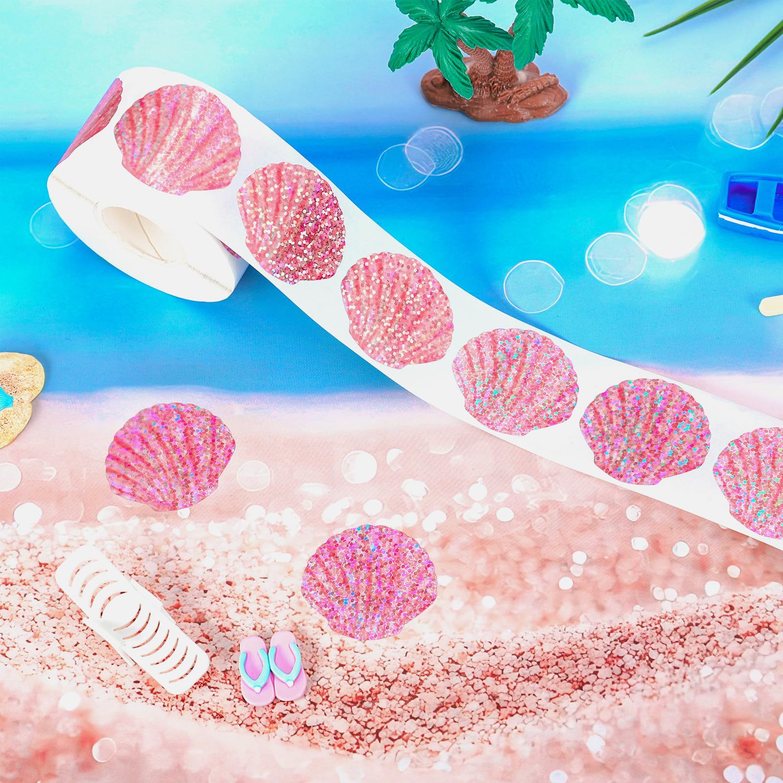 500 Pcs Summer Seashell Sticke - đánh giá và giá Glitter Vinyl Roll