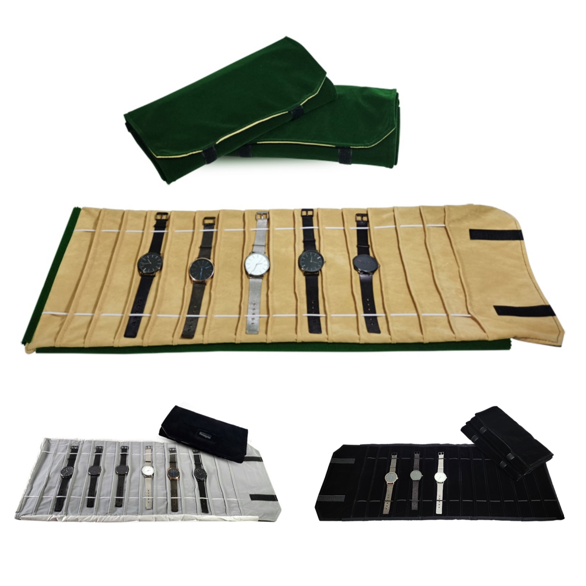 Velvet Watch Roll Bag Jewelry  - đánh giá và giá Velvet Ribbon Roll