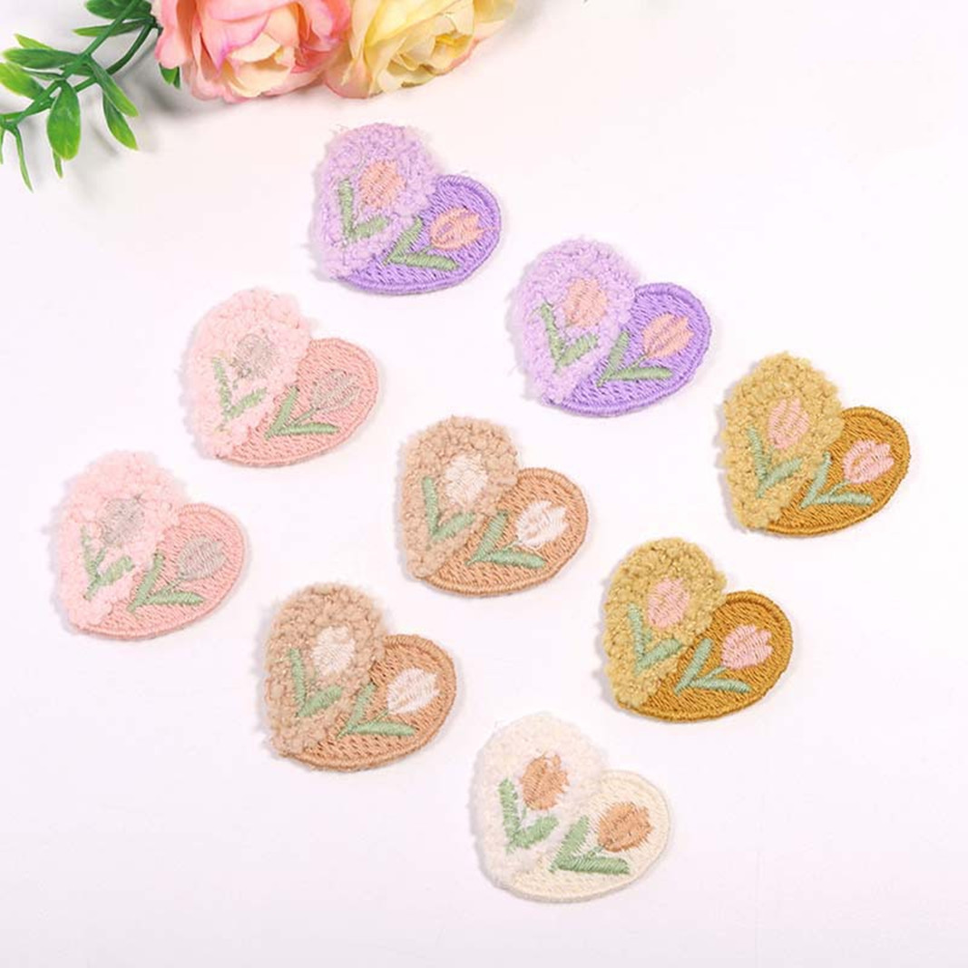 10PCS Wool Plush Love Flower A - đánh giá và giá Applique Patch Flower