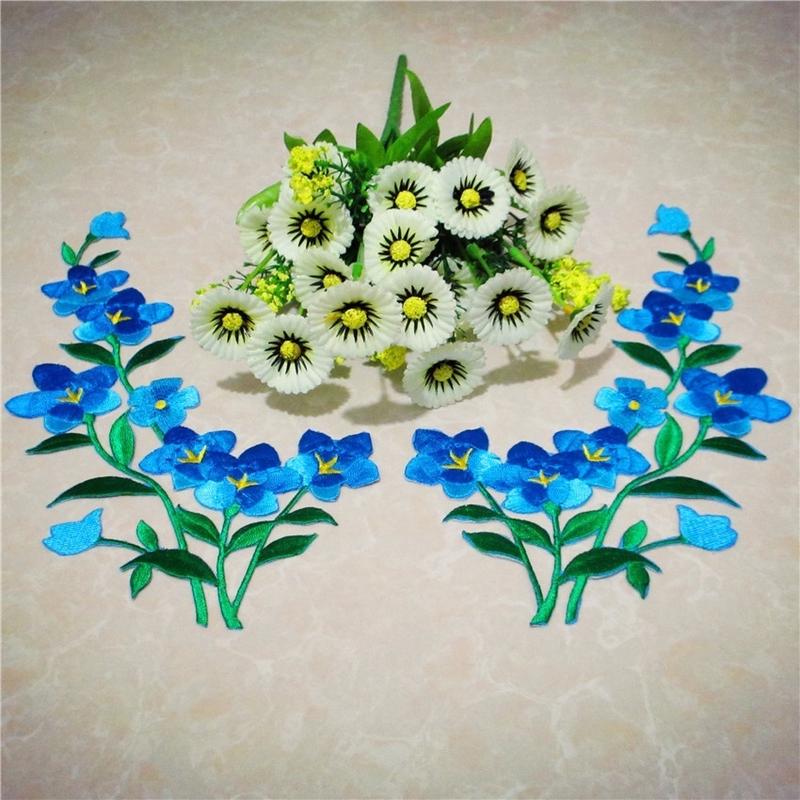 1/2pcs Nice Blue Flower Patch  - đánh giá và giá Applique Patch Flower