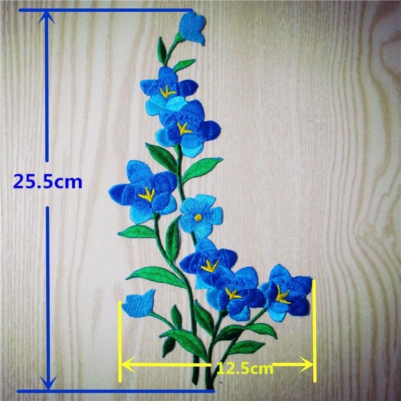 1/2pcs Nice Blue Flower Patch  - đánh giá và giá Applique Patch Flower