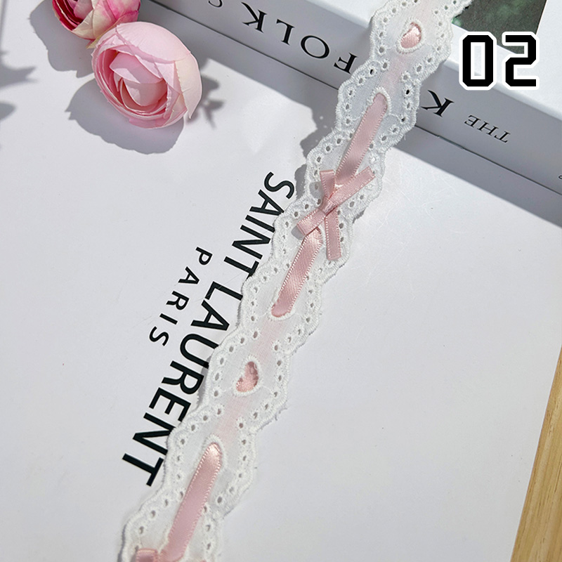 1yard Bow Pleated Lace Lolita  - đánh giá và giá Lace Ribbon Trim
