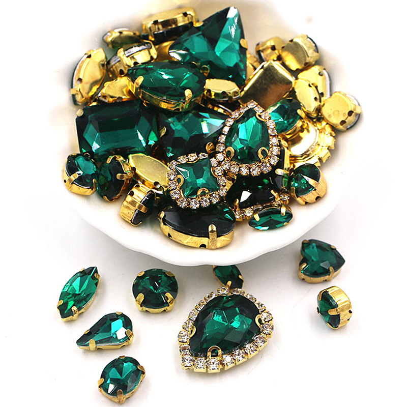 50Pcs 24 Color Mixed Shape Gla - đánh giá và giá Sew On Rhinestone
