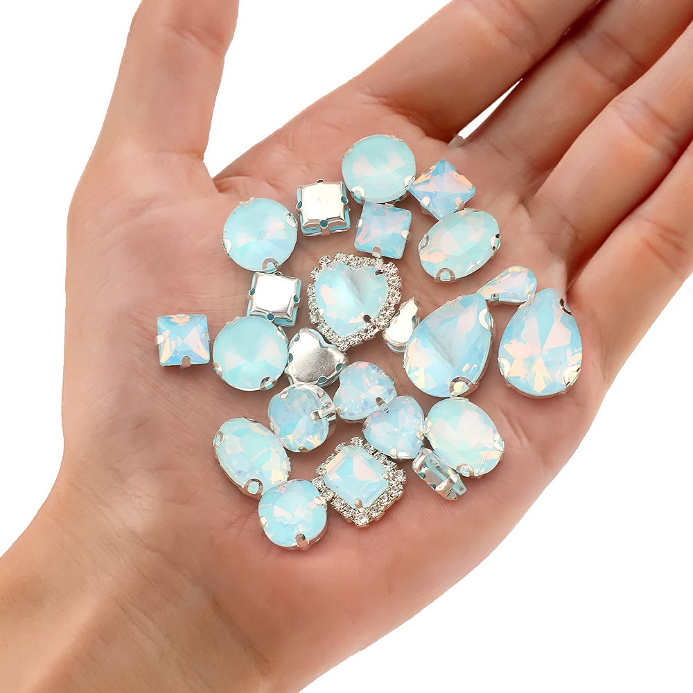 40pcs/bag Mix Shape Opal Glass - đánh giá và giá Sew On Rhinestone