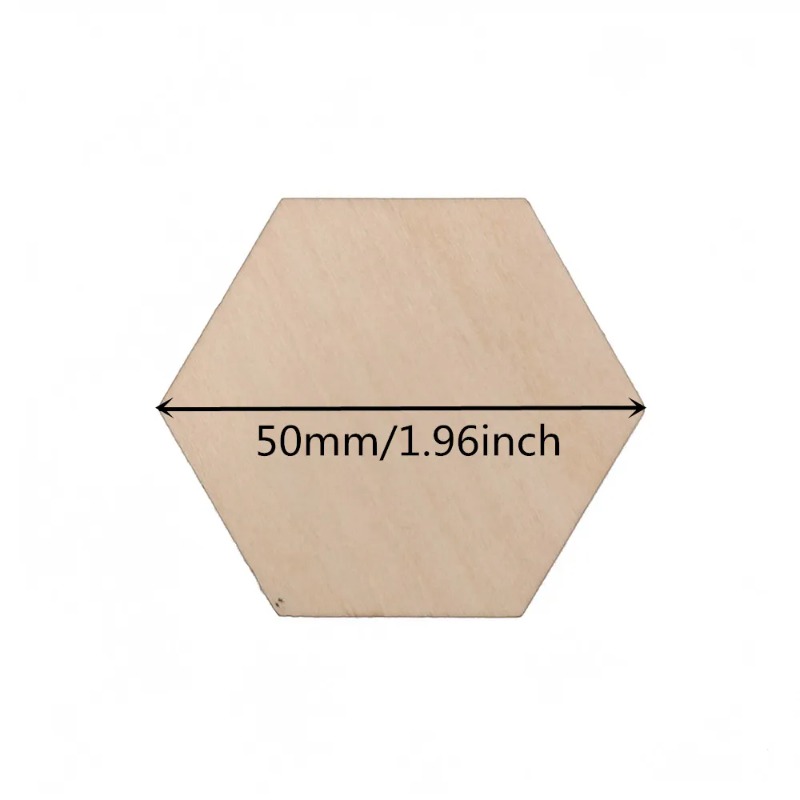 10-120mm Wooden Hexagon Blank  - đánh giá và giá Christmas Craft Embellishment