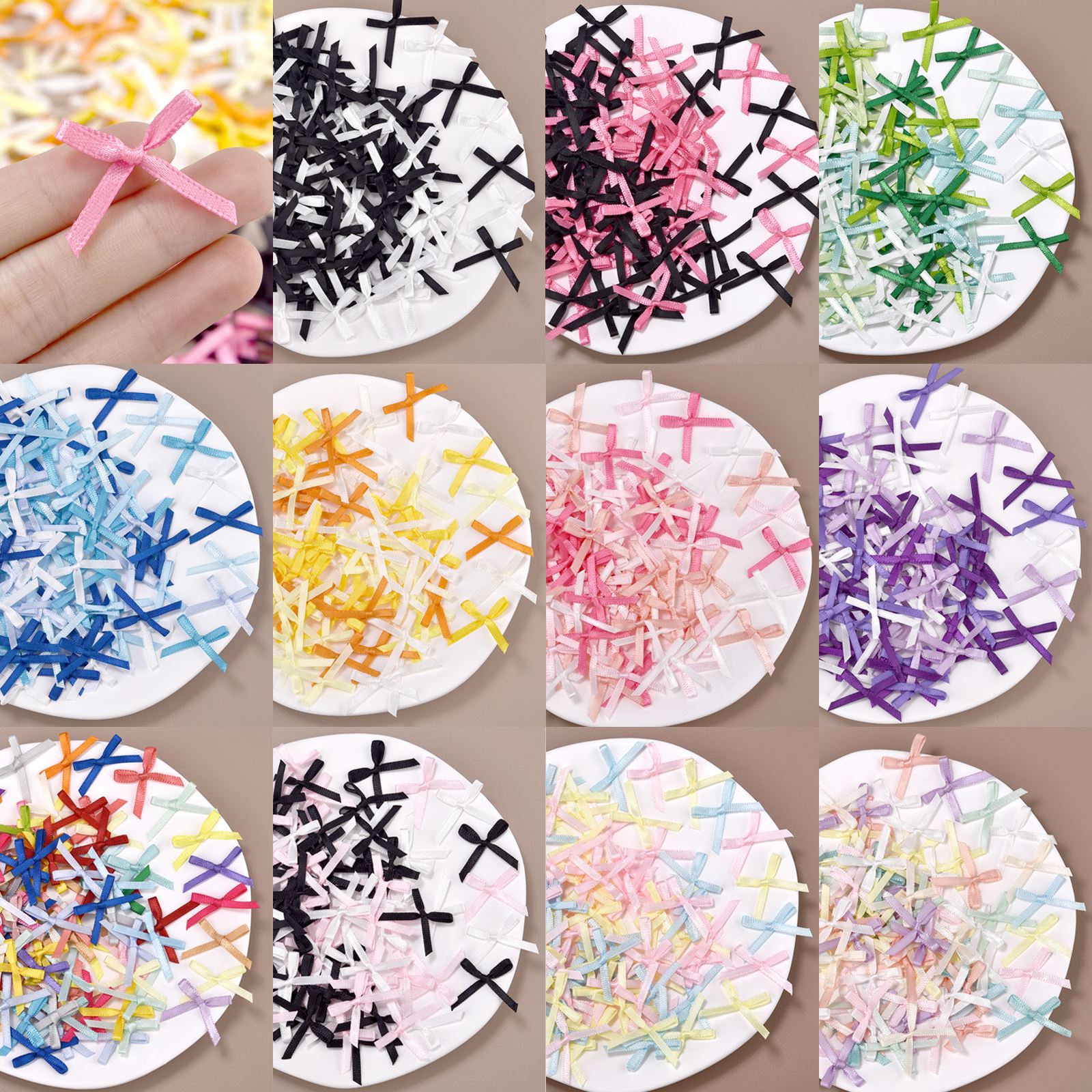 100Pcs 3mm Ribbons Mini Satin  - đánh giá và giá Christmas Craft Embellishment