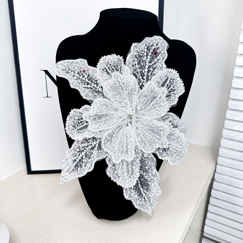 Sequin Beaded Flower Collar Ap - đánh giá và giá Applique Patch Flower