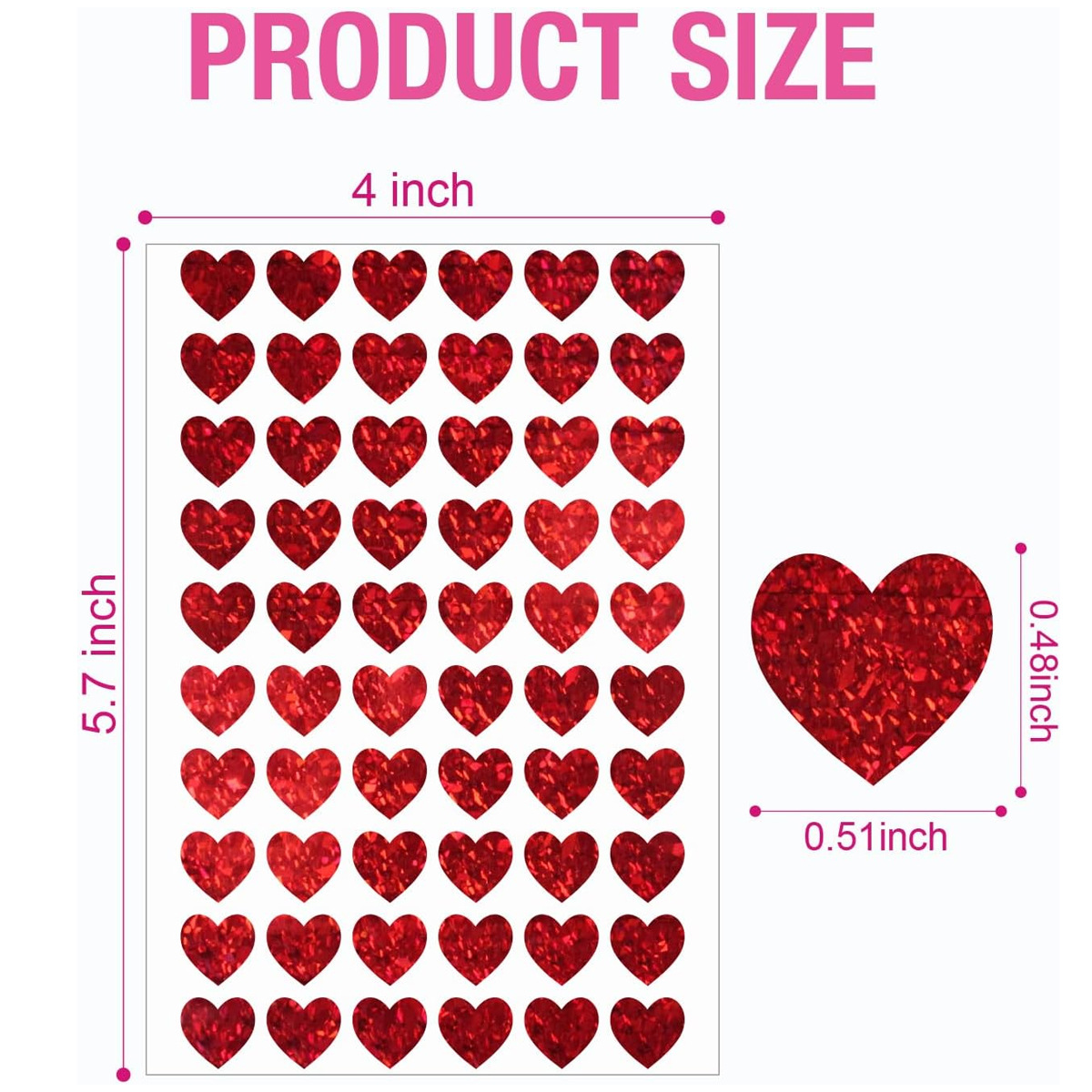 600 Pcs Red Heart Stickers, Sm - đánh giá và giá Glitter Vinyl Roll