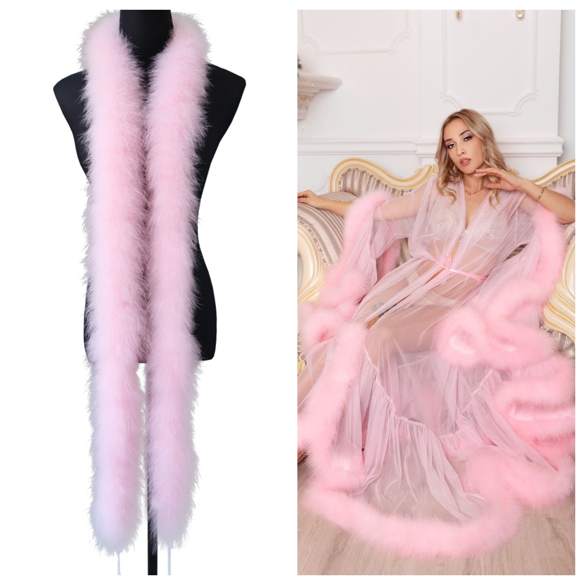 Natural Marabou Feather Trim 2 - đánh giá và giá Feather Trim Marabou