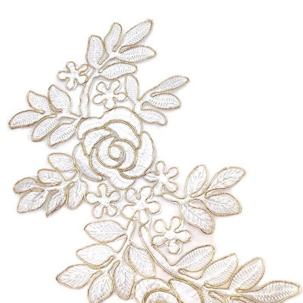 1Pair Polyester Fiber Embroide - đánh giá và giá Applique Patch Flower