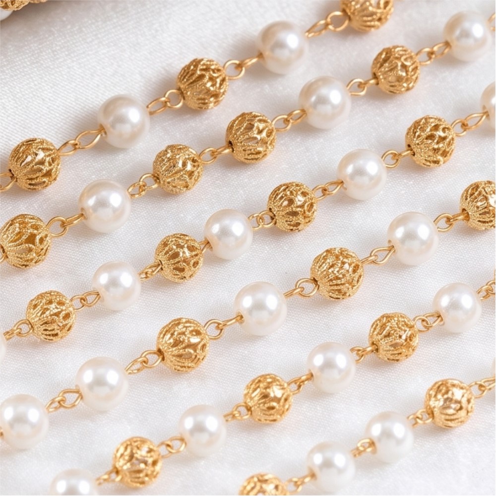 0.5Meter/1Meter Faux Pearl Bra - đánh giá và giá Pearl Trim Chain