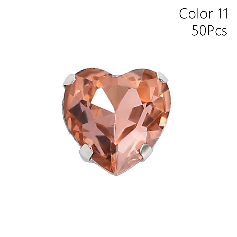 50Pcs/Pack Heart Shape Glitter - đánh giá và giá Sew On Rhinestone